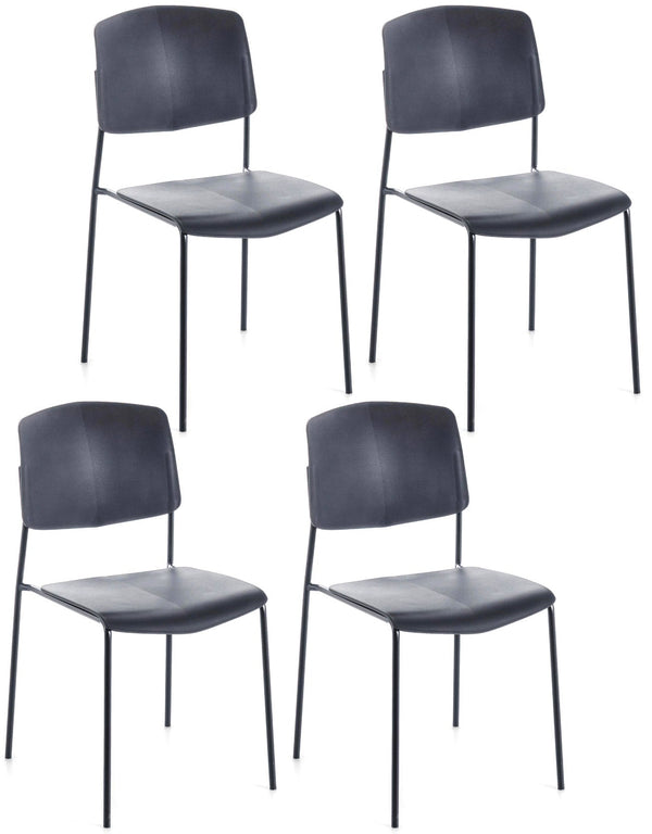 sconto Set 4 Sedie 52x52xH79 cm in Polipropilene Mars Grigio Scuro