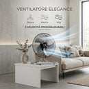 Ventilatore Manila 3 in 1 con Pale in Acciaio Ø45x125cm Testa Oscillante 3 Velocità Tripla Installazione Argento e Nero      