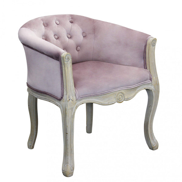 prezzo Coreen Sessel in Pink Velvet 61x61x71 h cm in Pink Wood