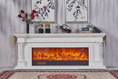Camino Elettrico da Pavimento 70x180x33 cm Effetto Fiamma 1500W Frankfurt Long Bianco