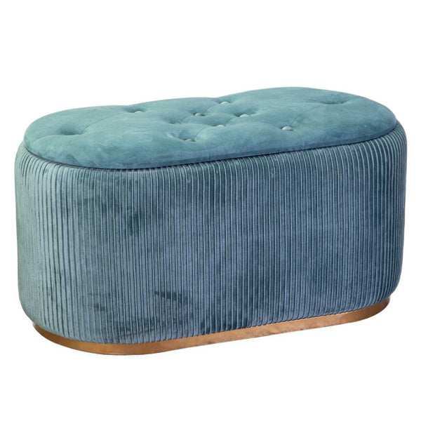 Pouf Contenitore 82x42xh41 cm in Tessuto Velluto Verde Salvia prezzo