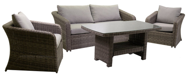 acquista Adami Garten-Lounge-Set aus grauem Polyrattan Atlanta