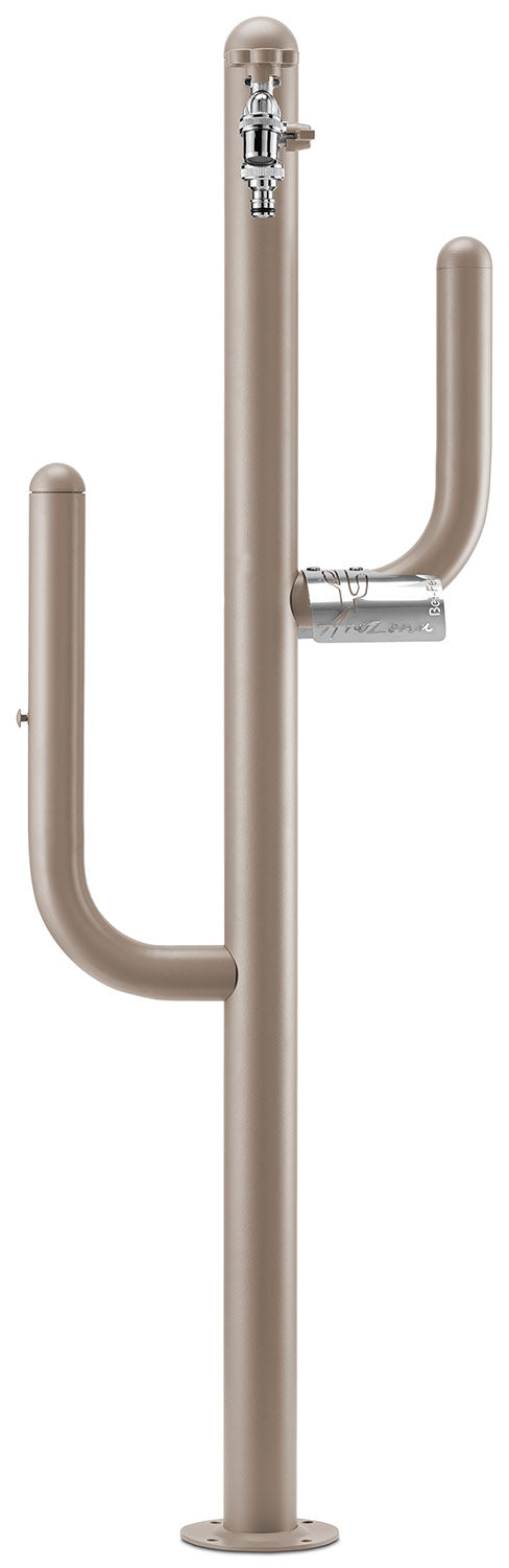 Fontana a Colonna Rubinetto Doppio in Ottone e Porta Tubo Arizona Belfer 42/ARZ Tortora