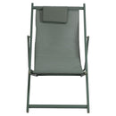 Sdraio Pieghevole Lido con Poggiatesta 94x60x92-81 cm in Poliestere e PVC Verde      