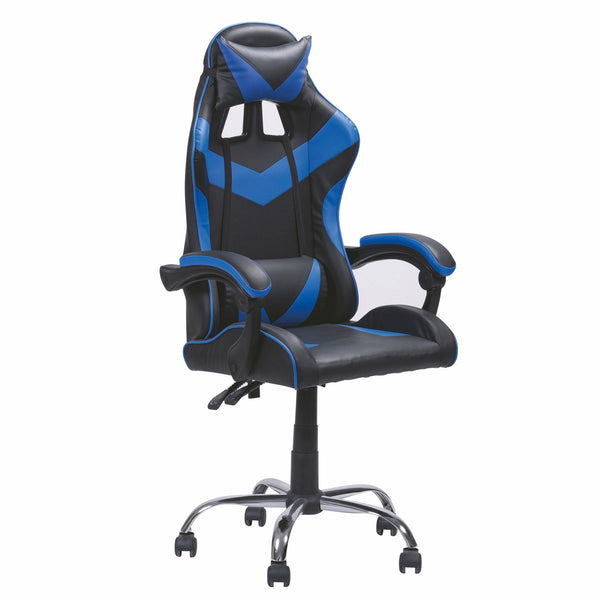 Gaming-Stuhl 61 x 56 x 123 cm in schwarzem und blauem Kunstleder sconto