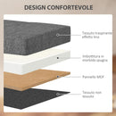 Panca Contenitore Pieghevole 84L 76x38x38 cm in Tessuto Grigio Scuro