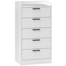 Cassettiera 5 Cassetti 60x40x114 cm in Legno Bianco  