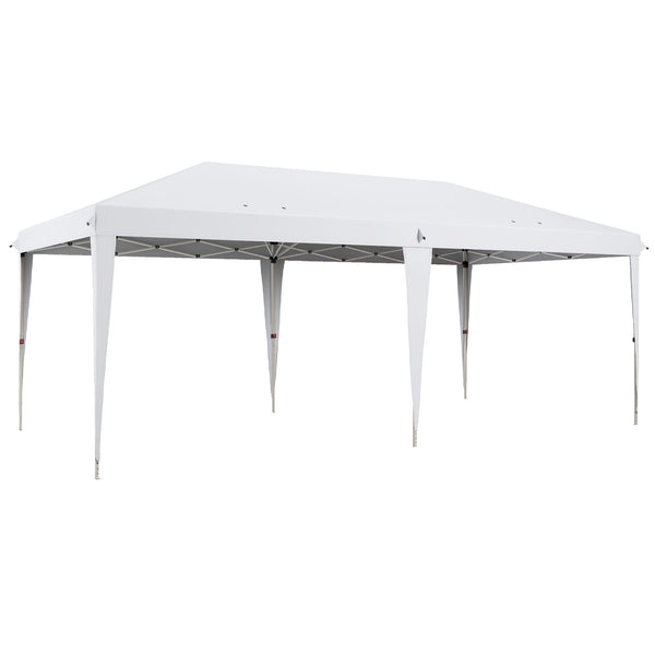 Gazebo da Giardino Pop-up 6x3 m Pieghevole Tendone in Poliestere Oxford Bianco prezzo
