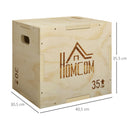 Plyo Box 40,5x35,5x30,5 cm a 3 Altezze Jumping Box Pliometrico Capacità 120kg in Legno      