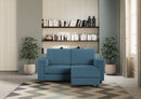 Divano 2 Posti con Pouf 168x145x85 cm Marrak in Tessuto Avio