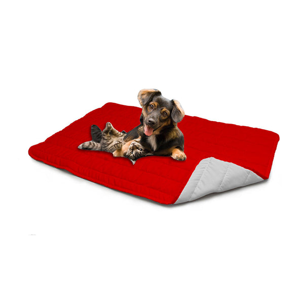 Gepolsterte Matte für Hunde Katzen Doubleface rot / hellgrau online