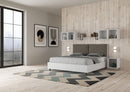 Letto Matrimoniale Struttura Bianco Frassico con Cuscini in Similpelle Egos Antea Cappuccino Varie Misure