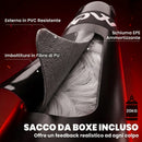 Supporto Sacco da Boxe Autoportante 123x141x220 cm con Sacco da 20 kg in Acciaio Nero      