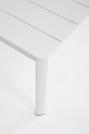 Set 4 Pezzi Salotto da Giardino con Divano 2 Poltrone e Tavolino in Alluminio e PP Konnor Bianco 