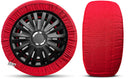 Calze da Neve per Auto Omologate EN 16662-1 in Tessuto 3D Rosso Varie Misure