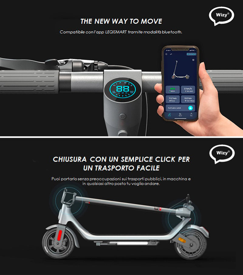 Monopattino Elettrico Pieghevole 350W 36V con Indicazioni di Direzione A6 Pro