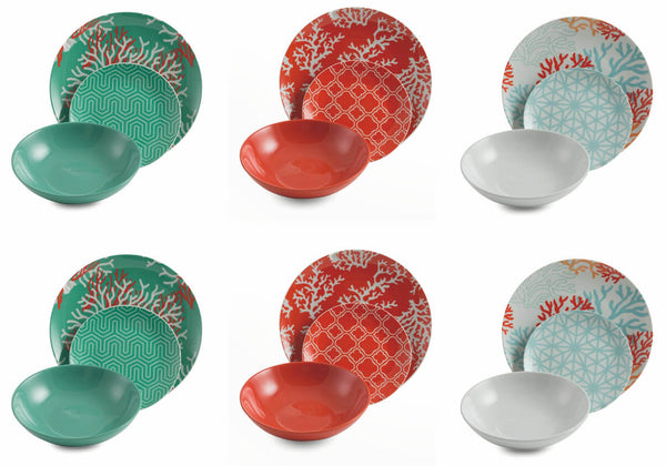 18-teiliges Tafelservice aus Porzellan und Steingut Villa d'Este Home Tivoli Reef Mehrfarbig prezzo