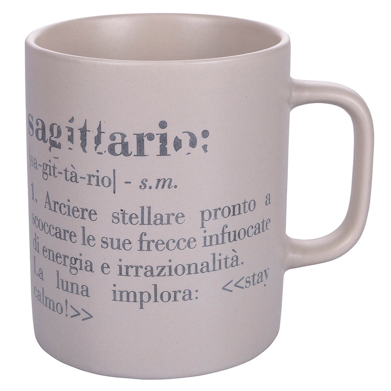 Tazza Zodiaco "sagittario" Ø8x10 cm in Bone China VdE Tivoli 1996 Beige