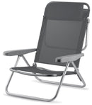 Sedia Mare Spiaggina Pieghevole con Cuscino in Alluminio Soriani Brasile Grigia