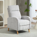 Poltrona Relax Reclinabile 150° con Poggiapiedi 68x90x106 cm in Tessuto Effetto Lino Grigio Chiaro 