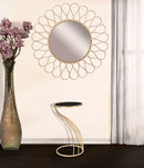 Porta Telefono Flush Ø35x60 cm in Ferro MDF e Specchio Nero e Oro