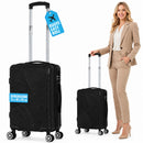 Valigia Trolley Bagaglio a Mano 55x40x20 cm Rigida in ABS con Maniglia Telescopica Nero      