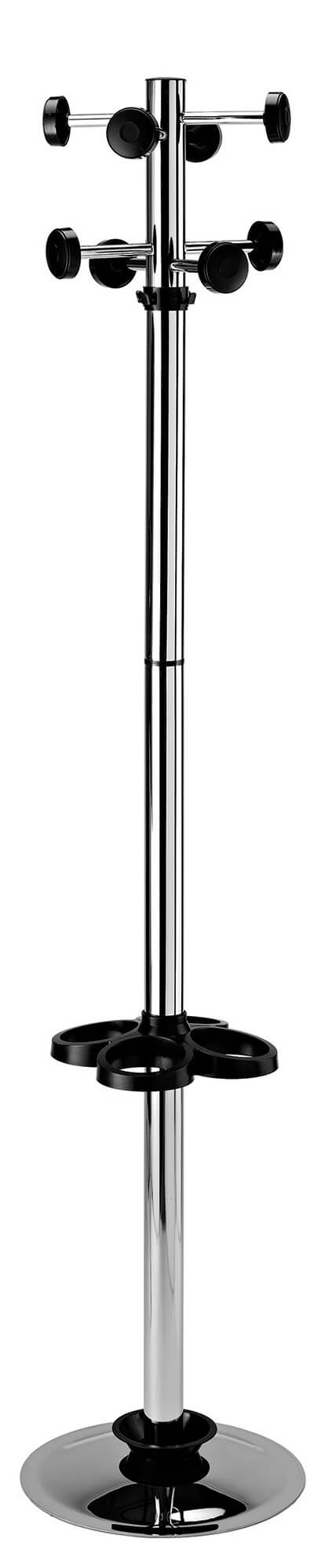 online Garderobenständer Ø36x178 cm mit Metallschirmständer Fumer Elvis Chrom und Schwarz