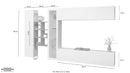 Parete Attrezzata Soggiorno 340x30x180 cm Maruska n°14 Bianco Lucido/Rovere Wotan 