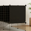 Gabbia Recinto per Piccoli Roditori Modulabile con Cassette Rialzate Nero  