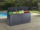 Baule Cassapanca da Esterno 117,5x57,3x45 cm in Resina Effetto Legno Keter Hollywood Antracite