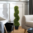 Pianta Artificiale di Eucalipto 90A cm a Spirale con Vaso Incluso per Interno ed Esterno Verde   