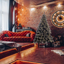 Albero di Natale Luxury 180 cm 654 Punte Nero e Oro Base a Croce Design Premium
