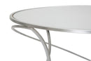 Tavolo da Caffé Saturn Ø80x45 cm in Ferro e Specchio e MDF Argento