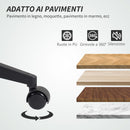 Sedia da Ufficio Ergonomica e Regolabile 58x53x97-107 cm con Schienale Ricurvo in Pelle PU e Acciaio Nero      