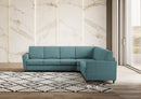 Divano Angolare 6 Posti 288x228x85 cm Yasel in Tessuto Petrolio