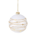 Set 8 Palline Decorative per Albero di Natale con Stelline Ø10 cm Clear/Oro