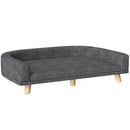 Divano per Cani Taglia Grande 98x67x25 cm con Cuscino Sfoderabile in Poliestere e Legno Grigio Scuro      