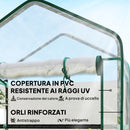 Serra a Casetta a 5 Livelli 90x49x193 cm con Ingresso Avvolgibile in Acciaio e Polietilene Trasparente      