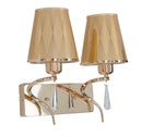 Lampada da Muro Glam Flame Doppia 32x18x30 cm in Ferro e Plastica Oro