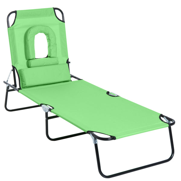 Klappbarer Liegestuhl 187 x 58 x 36 cm aus Stahl und grünem Oxford-Stoff prezzo