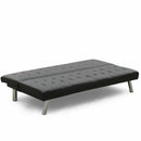 Divano Letto 175x80x73 cm in Similpelle Nero