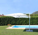 Ombrellone da Giardino Saturno Decentrato 3x4 m in Alluminio Blu Telo Bianco