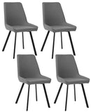 Set 4 Sedie 48x60xH87 cm in Microfibra Fox Grigio Scuro