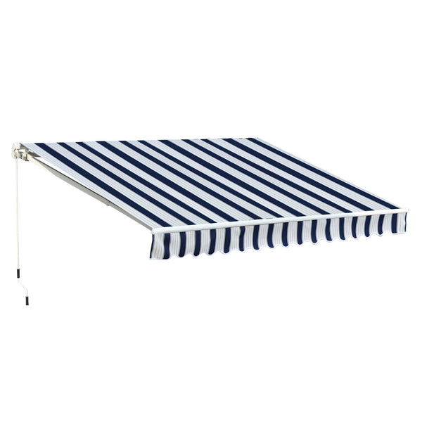 prezzo Markise 295x250 cm aus Aluminium und blauem und weißem Polyester