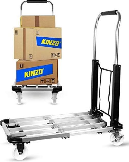 Carrello Portapacchi Pieghevole Portatutto 4 Ruote a Pianale Portata 150Kg Kinzo