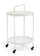 Tavolino da Esterno Carrello con Ruote Ø44,5x70h cm in Acciaio Austin Twin Bianco