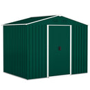 Casetta Box da Giardino Porta Attrezzi 236x174x190 cm con Porte Scorrevoli in Acciaio Verde 