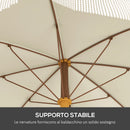 Ombrellone da Giardino Spiaggia Ø1,9x2,1m con Protezione UV40+ e Borsa di Trasporto Crema