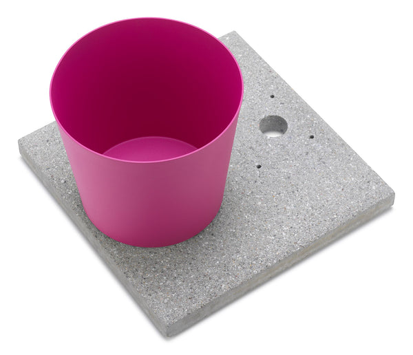 prezzo Base con Vaschetta per Fontane con Ghiera Grande 40x40x5 cm in Cemento Belfer 42/BSE/3 Ciclamino