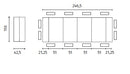 Consolle Allungabile Segmenta 110x42,5/297,5x78 cm in MDF Laccato Bianco Opaco        